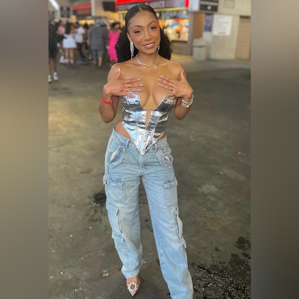 Silver Metallic Women's Top